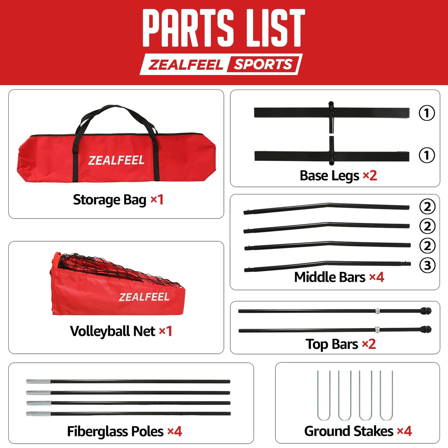 ZEALFEEL Volleyball Net, 12FT Volleyball Training Net Height Adjustable, Portable Freestanding Practice Net for Hitting or Serving Drills, Pop up Volley Ball Nets with Carry Bag for Backyard Outdoor