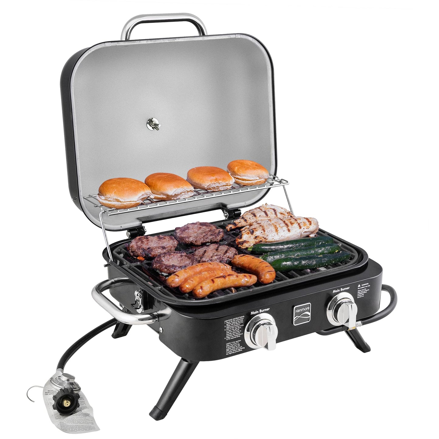 Kenmore 2-Burner Portable Tabletop Retro Gas Grill