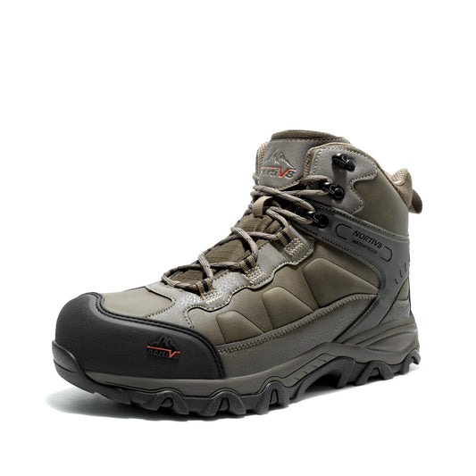 NORTIV 8 Waterproof Steel Toe Boots for Men Slip Resistant Safety Industrial Boots