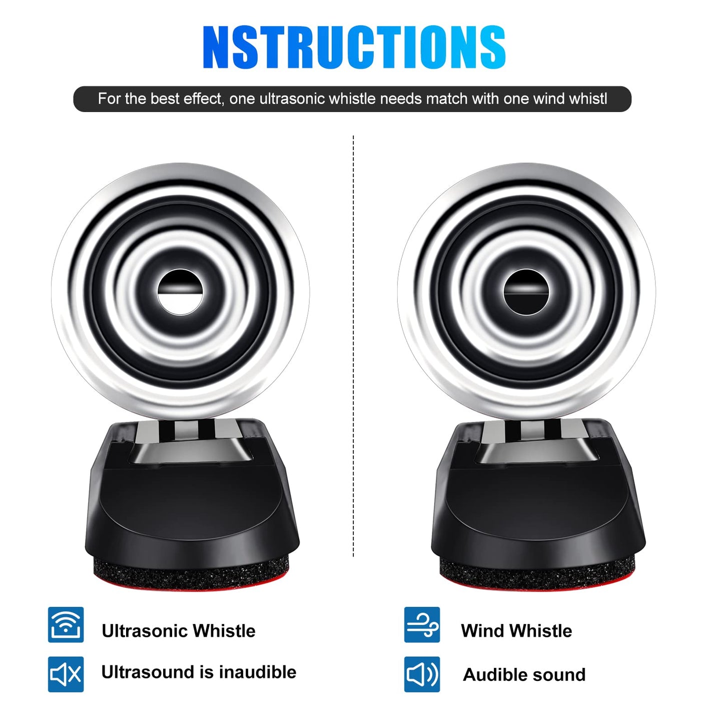 Frienda 10 Pcs Deer Whistles Horns Deer Avoids Collisions Vehicles Wind Activated Ultrasonic Warning for Car Motorcycles Animal Save Alert(Black)