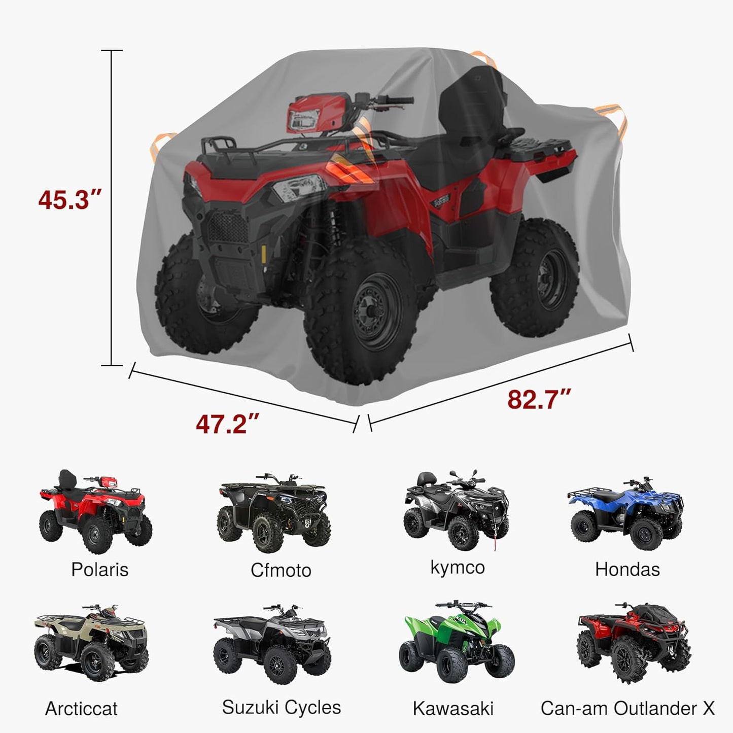 Puroma ATV Cover, XL 82.7'' Waterproof Outdoor Heavy Duty 4 Wheeler Quad Proof All Season UV Protection for Polaris, Sportsman, Yamaha, Suzuki, Honda, Kawasaki
