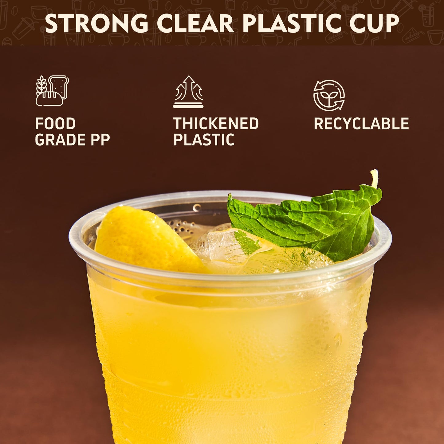 YEEHAW 9 oz Plastic Cups, 500 Pack - Clear Disposable Drinking Water Cups for Cold Beverages, Ideal for Party