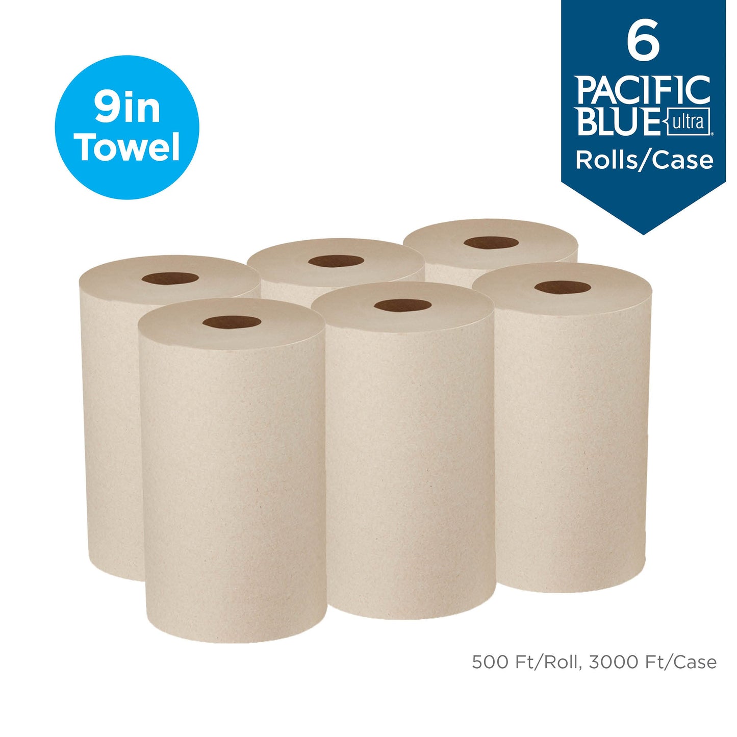 Pacific Blue Ultra 8” High-Capacity Recycled Paper Towel Roll by GP PRO (Georgia-Pacific), White, 26490, 1150 Feet Per Roll, 6 Rolls Per Case