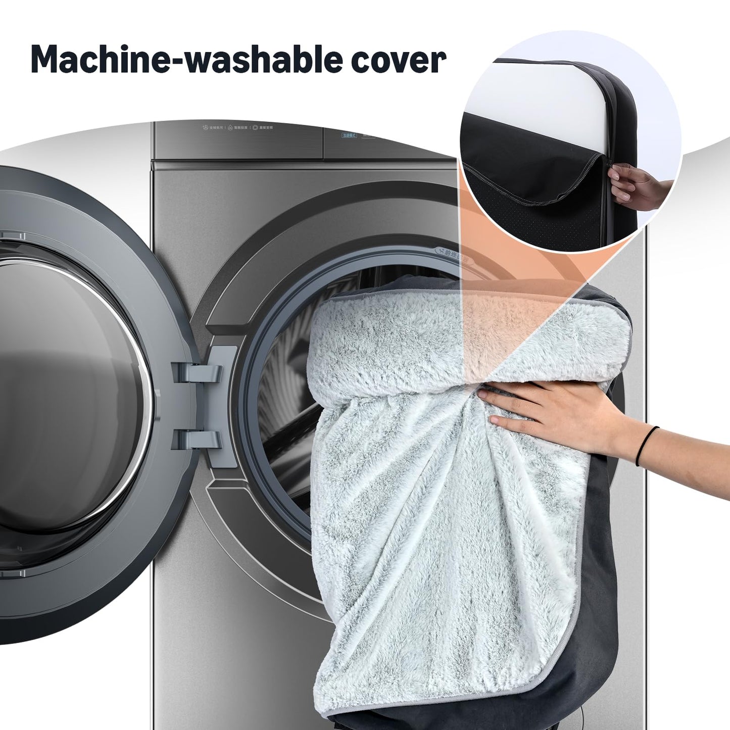 Amazon Basics Washable L-Shaped Dog Bed for Small Dogs, Anti-Slip Pet Sofa Bed for Indoor Dogs, Crate Bed, 30x20x6.5 Inches, Gray, Small