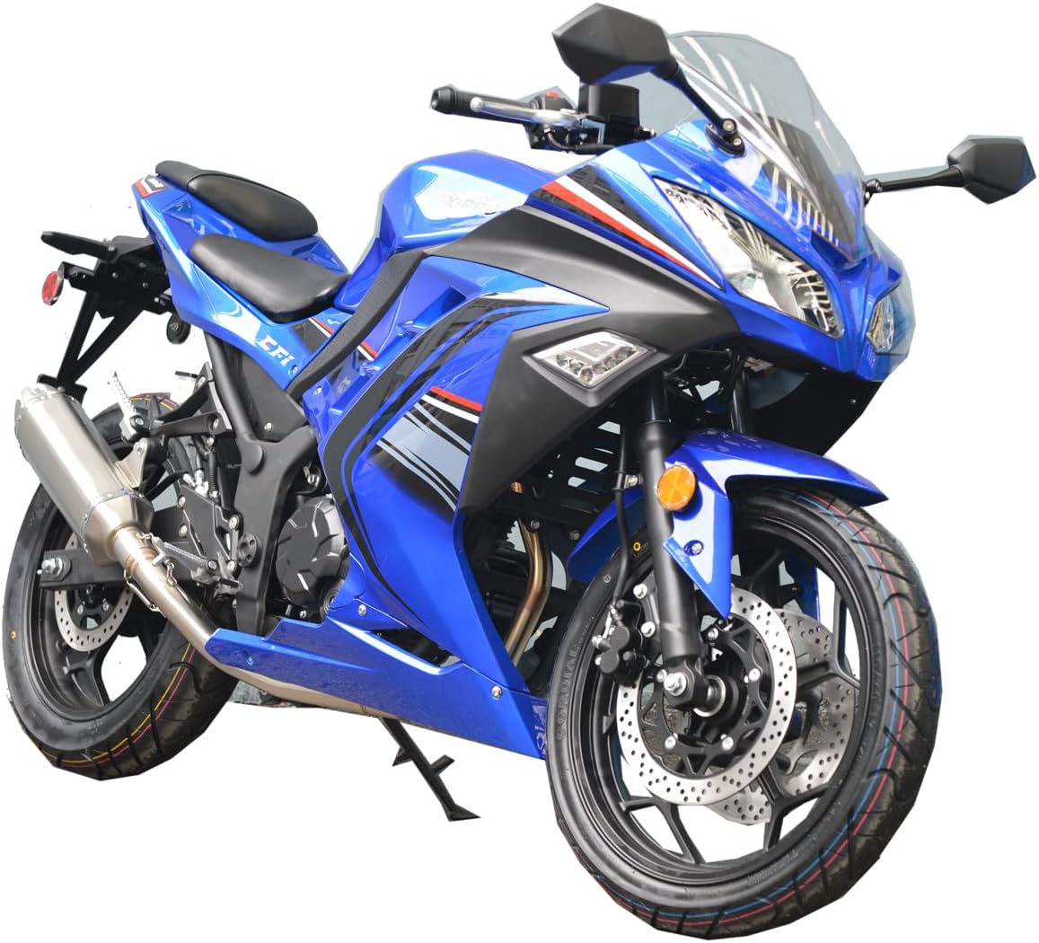 X-PRO Roadster 250 6 Speed EFI Fuel Injection Dirt Bike Motorcycle Bike Street Bike Motorcycle Assembled in Crate(Blue)