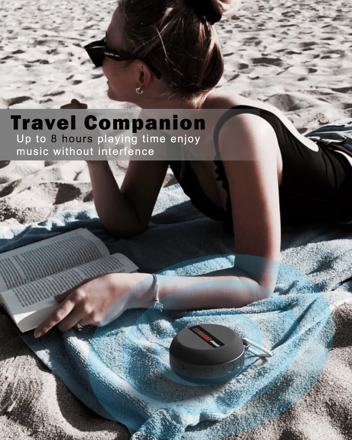Inwa Portable Bluetooth Speaker, Bike Speakers with Speed Display, Wireless Speaker with 480 Mins Super Long of Playtime. Decent Sound, Compact Size and Loudness for Riding, Hiking, Showering, Golfing