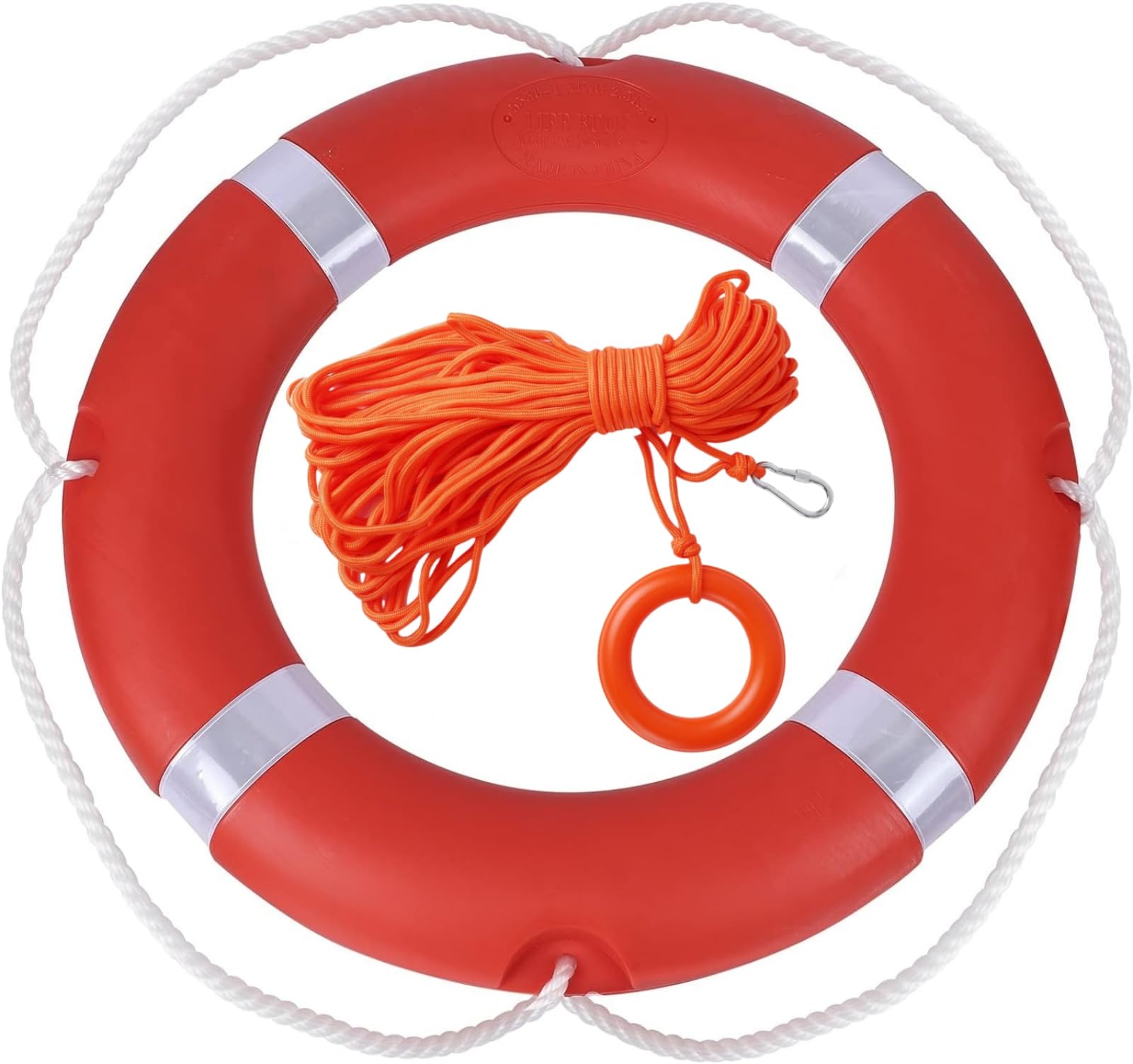 Red Rlifesaving Ring Life Ring Buoy Boat Safety Throw Ring with Water Floating Lifesaving R ...