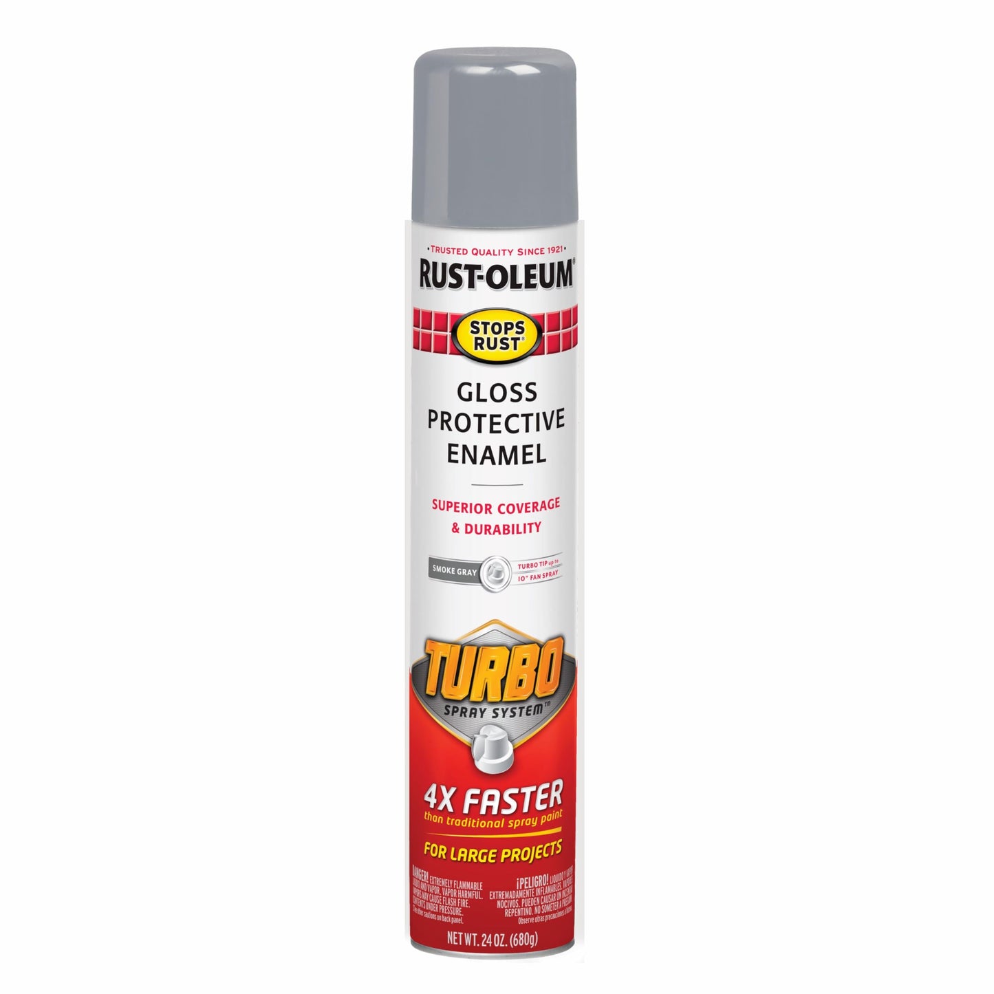 Rust-Oleum 376298 Stops Rust Turbo Spray System Spray Paint, 24 oz, Flat Black