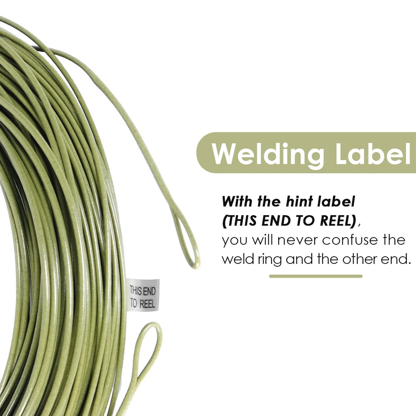 SF WF6F 100FT Fly Fishing Line Weight Forward Floating Fly Line for Fly Fishing Double Welded Loops Moss Green