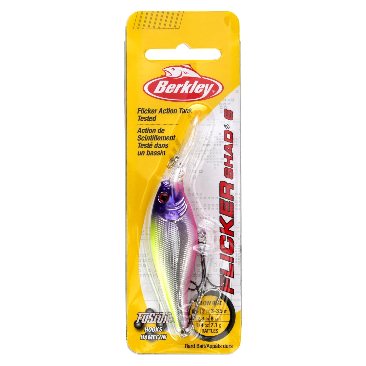 Berkley Flicker Shad Fishing Lure, Black Brass, 5/16 oz, 2 3/4in | 7cm Crankbaits, Size, Profile and Dive Depth Imitates Real Shad, Equipped with Fusion19 Hook