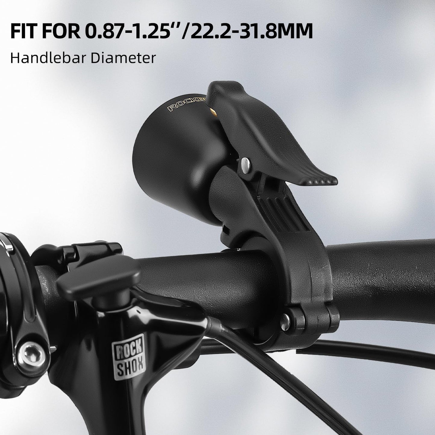 ROCKBROS Bike Bell Classic Bicycle Bell Mountain Bike Bells for Adults with Loud Sound and Fit for 0.87-1.25in/22.2-31.8mm Bicycle Handlebars