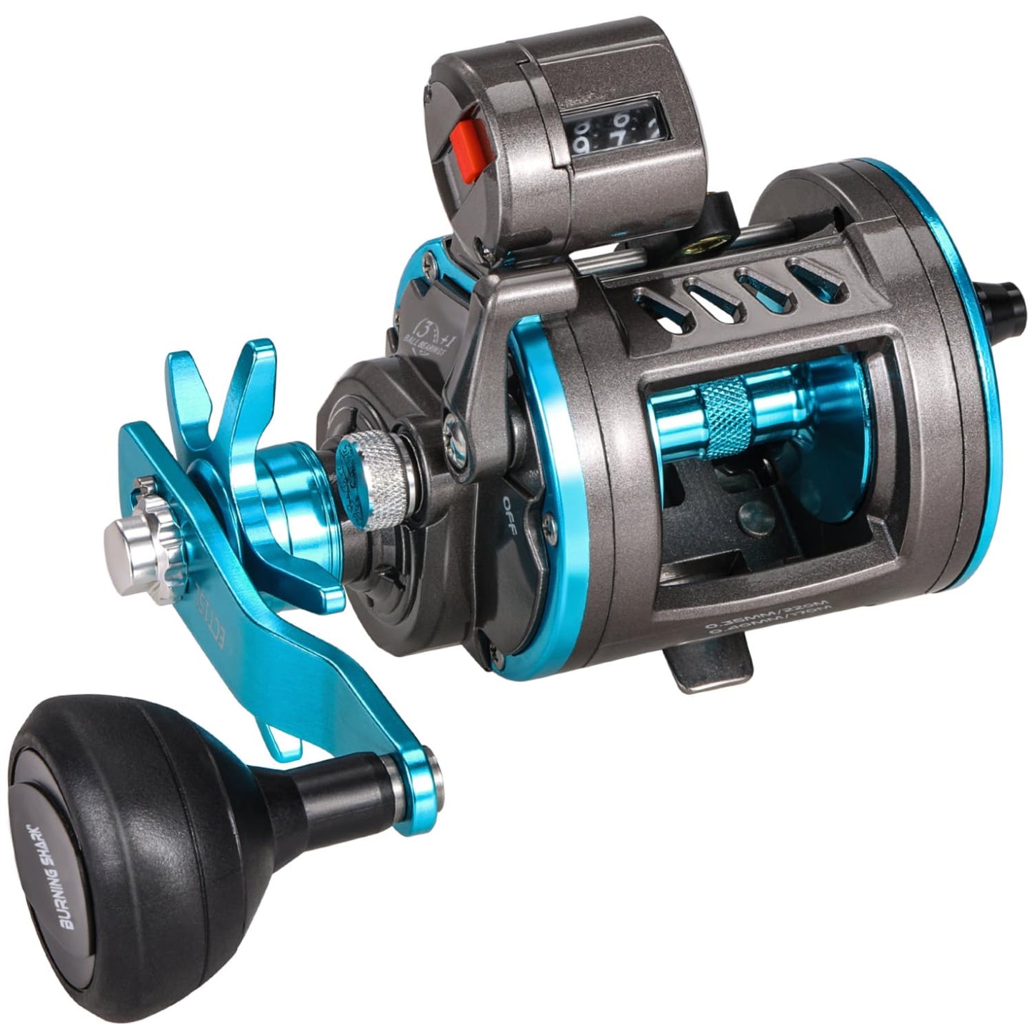Baitcasting Fishing Reel, Smooth Powerful Round Baitcaster Reel, Saltwater Inshore Surf Trolling Reel, Conventional Reel for Catfish, Musky, Bass, Pike