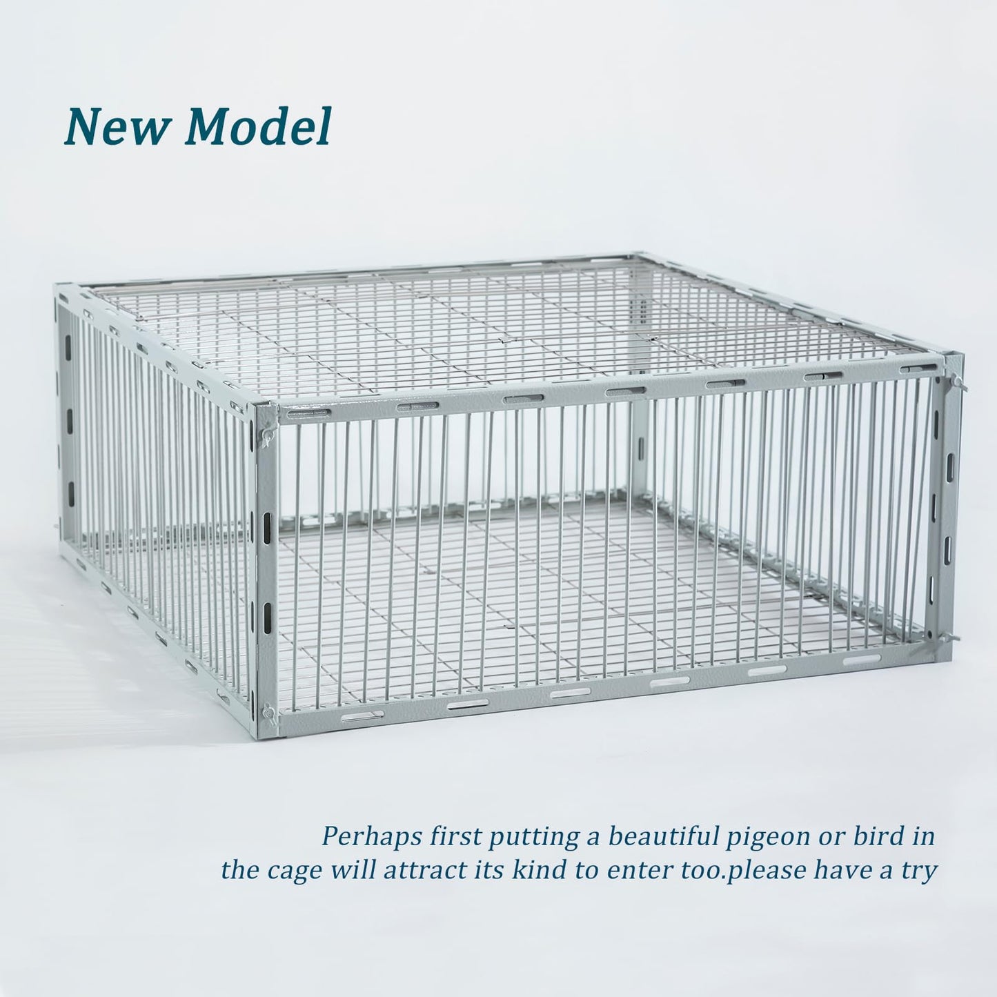 Pigeon Trap with Escape-Proof Design,Birds Trap with One-Way Entry,Chicken and Bird Trap Cage for Pigeon,Portable & Easy Assembly,Unharmful Made of High-Strength Iron with Anti-Rust Paint