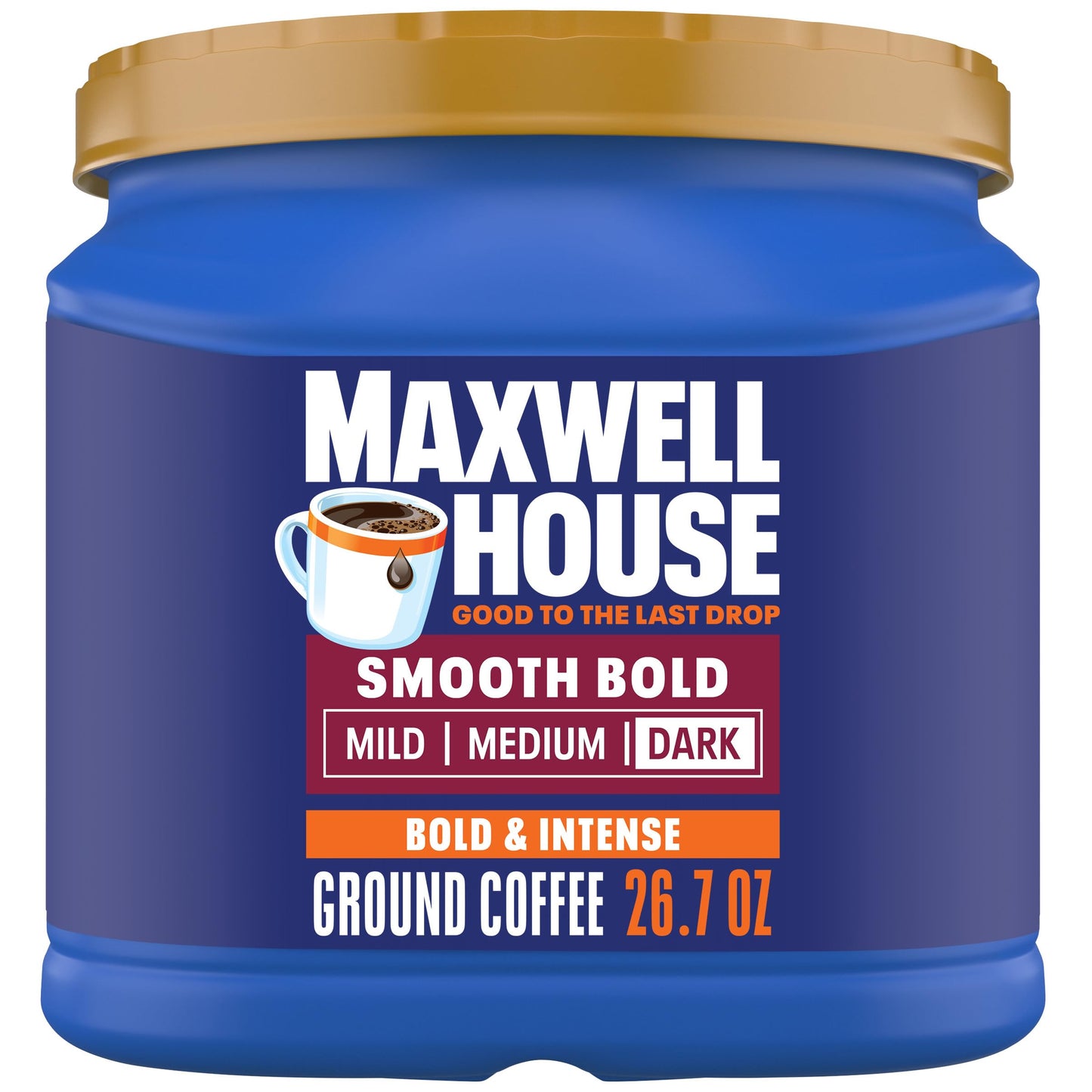 Maxwell House Breakfast Blend Mild Roast Ground Coffee, 38.8 oz Canister