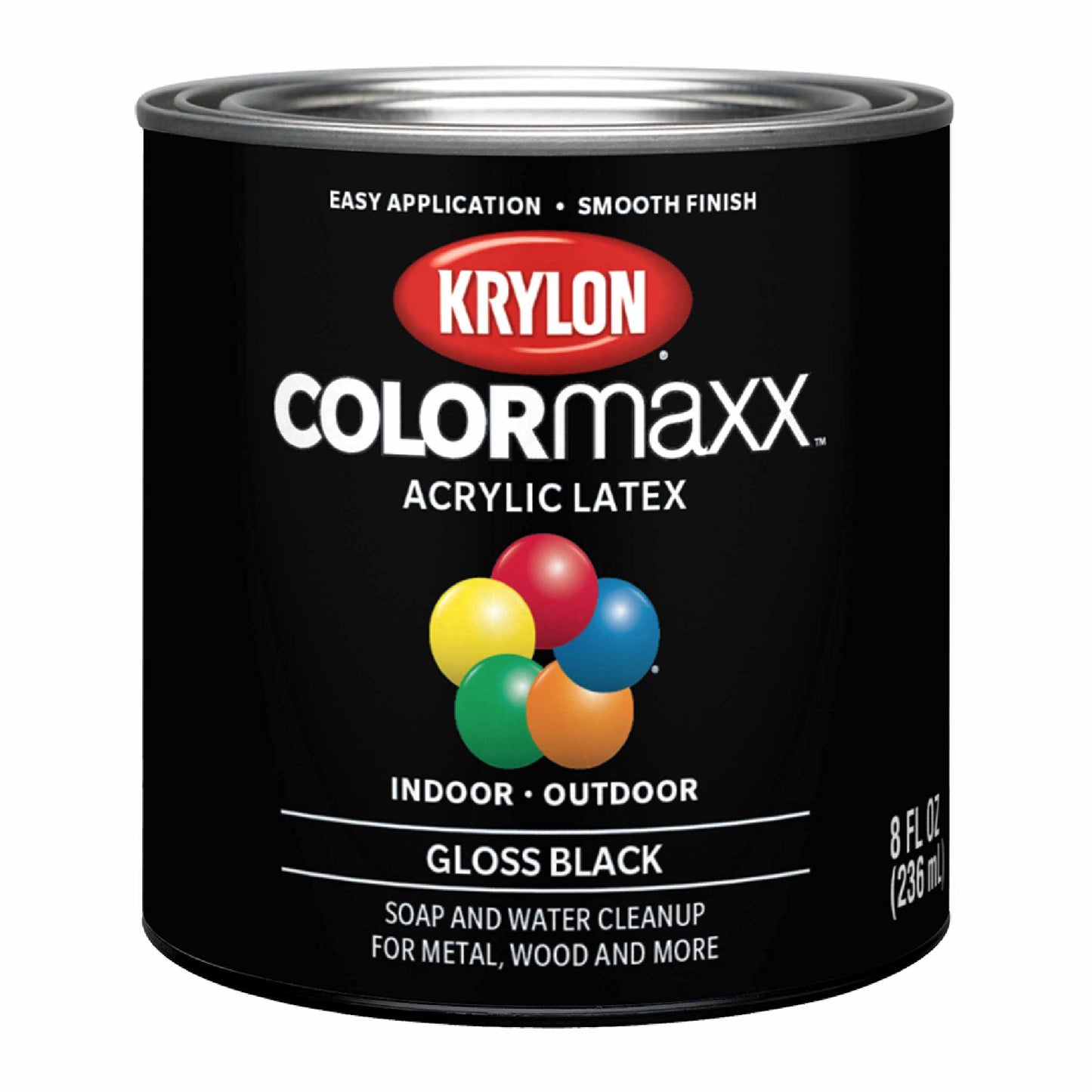 Krylon K05615007 COLORmaxx Acrylic Latex Brush On Paint for Indoor/Outdoor Use, ½ Pint, Satin White
