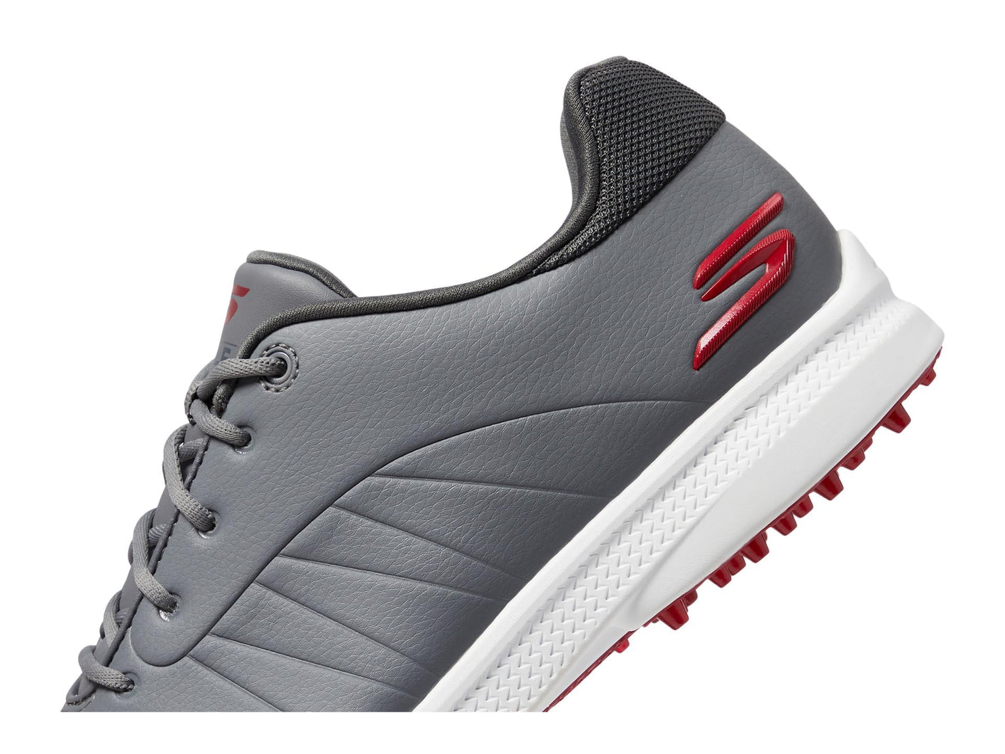 Skechers Men's Tempo Waterproof Golf Shoes Sneaker, Gray/Red, 11 Wide
