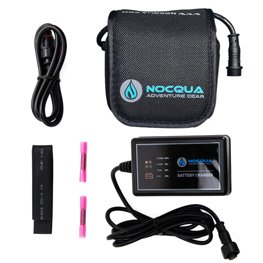 Pro Power Water-Resistant Battery & Charger Kit - Compatible with GPS, Depth & Fish Finders, & Most 12 Volt Electronics