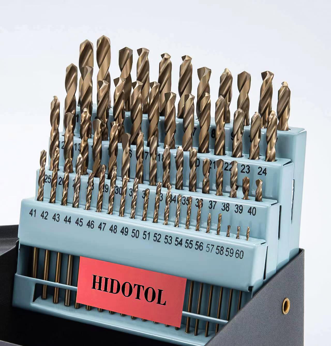 Cobalt Drill Bit Set 115 PCS - M35 High Speed Steel Twist Jobber Length Drill Bits for Hardened Metal, Stainless Steel, Cast Iron, Plastic and Wood, 1/16"-1/2", A-Z, 1-60