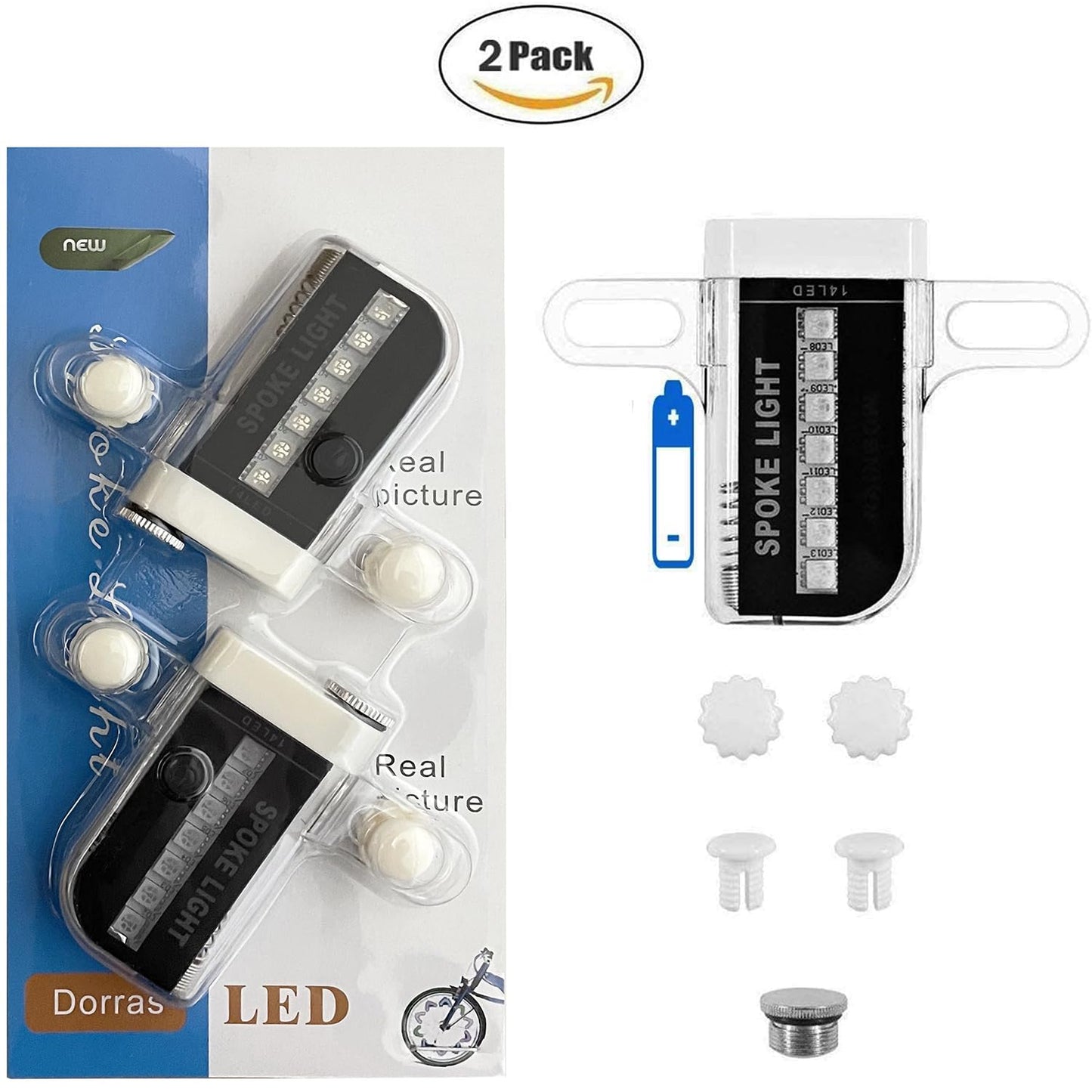 Bike Wheel Lights (2 Pack) - Waterproof LED Bicycle Spoke Tire Lights - Great Gift for Kids Adults - 30 Different Patterns Change - Bike Accessories - Black