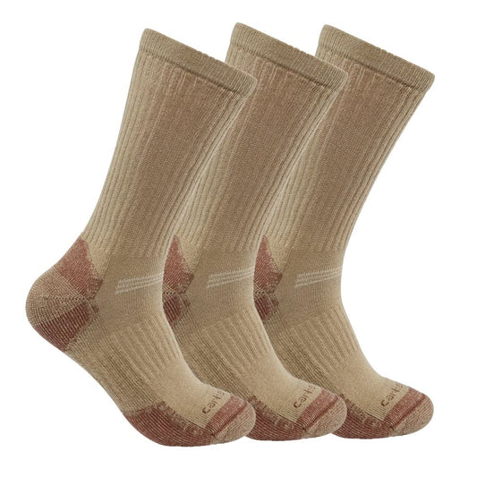 Carhartt Men's Midweight Cotton Blend Sock 3 Pack