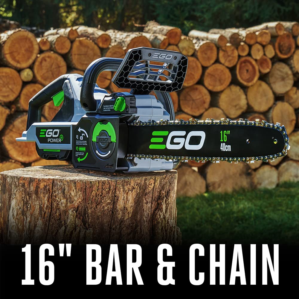 EGO POWER+ Chain Saw, 16” Battery Powered Chainsaw, Electric Cordless, Includes 56V 4.0Ah Battery and Charger – CS1613