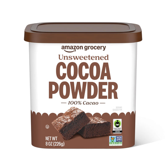 Amazon Grocery, Unsweetened Cocoa Powder, Fair Trade Certified, 8 Oz (Previously Amazon Fresh, Packaging May Vary)