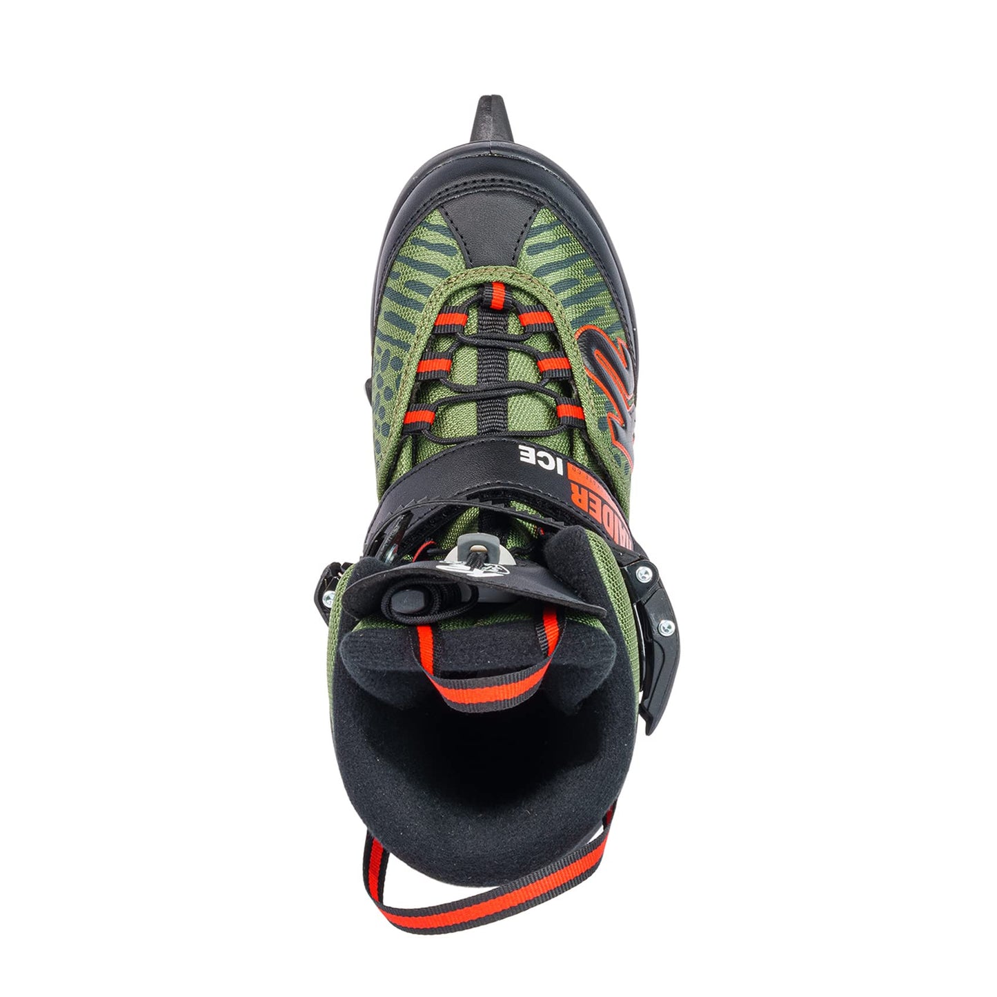 K2 Raider Ice Boys Adjustable Ice Skates - Green Orange / 11-2