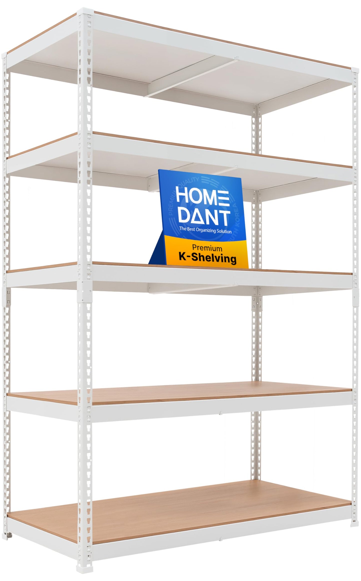 HOMEDANT 5 Tier Laminated Boltless Heavy Duty Garage Storage Adjustable Wide Size Metal Shelving Unit Utility Rack Shelves Organization Multipurpose Shelf Shed Warehouse 47.7"W x 24.1"D x 71.3"H 2Pack