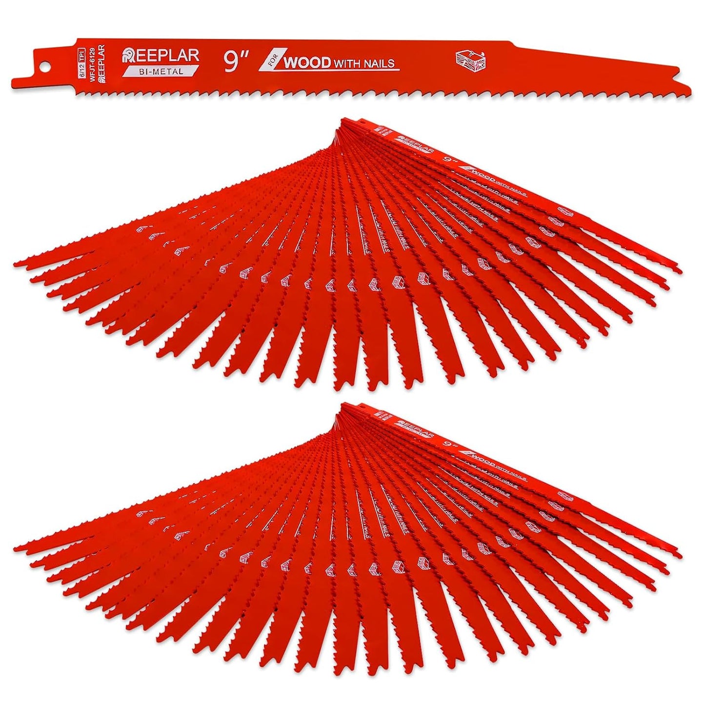 25 Pack 6 Inch 6/12 Tpi Reciprocating Saw Blades for Nail-Embedded Wood…