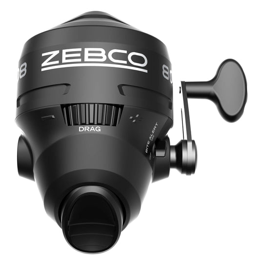 Zebco 808 Spincast Fishing Reel, Size 80 Reel, Changeable Right- or Left-Hand Retrieve, Pre-Spooled with 20-Pound Zebco Fishing Line, Dial-Adjustable Magnum Drag, Black