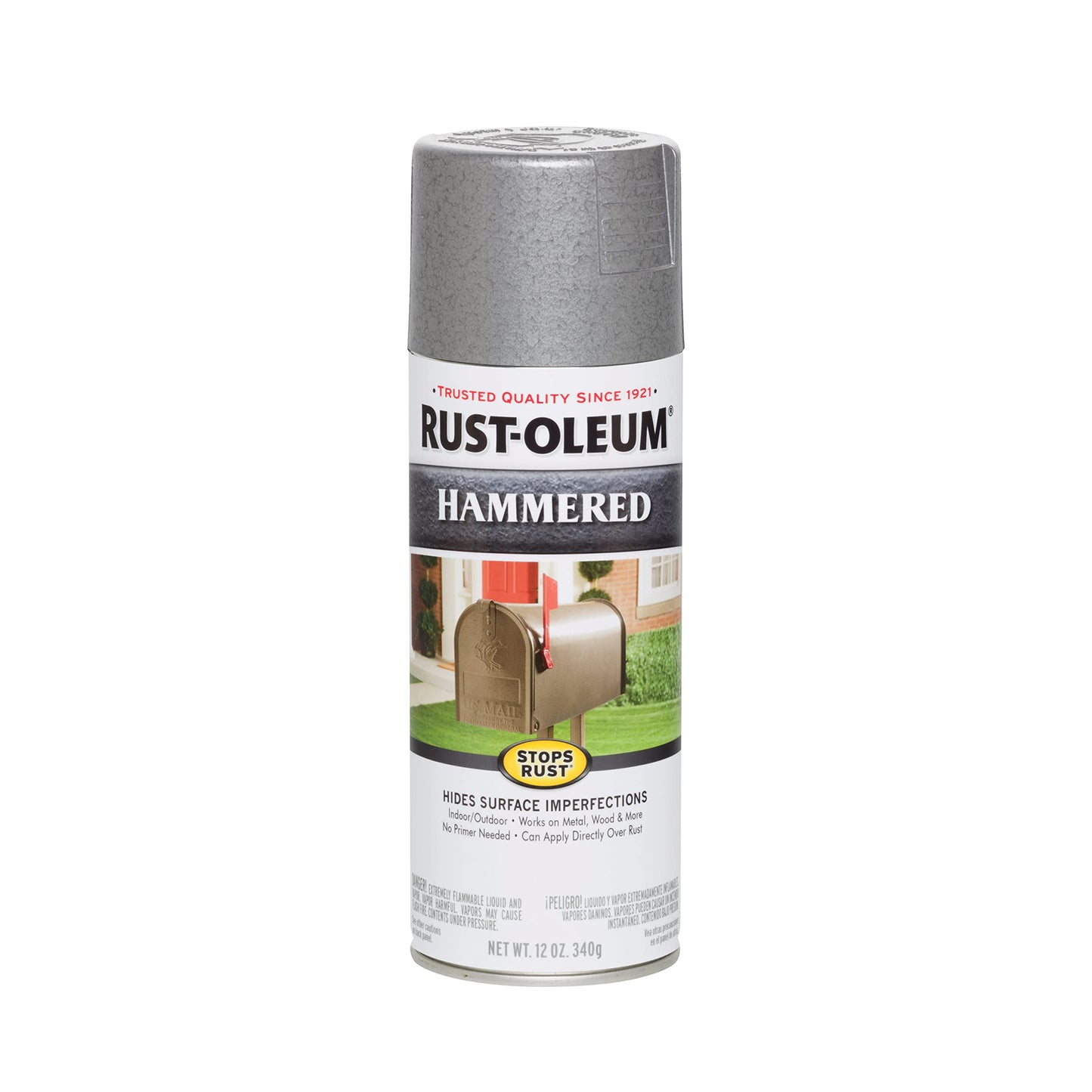 Rust-Oleum 7214830-6PK Stops Rust Hammered Spray Paint, 12 oz, Gray, 6 Pack