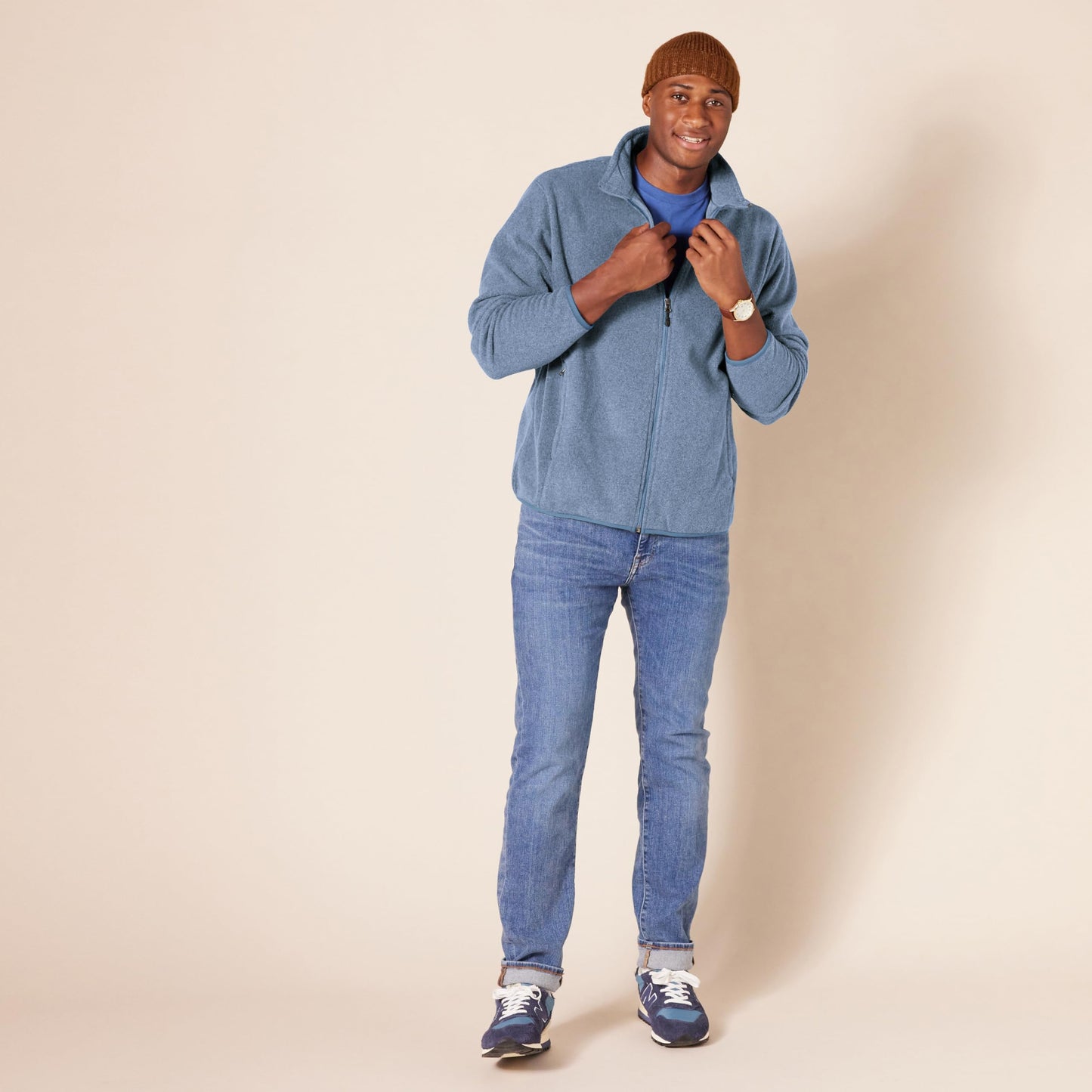 Amazon Essentials Men's Full-Zip Polar Fleece Jacket (Available in Big & Tall)