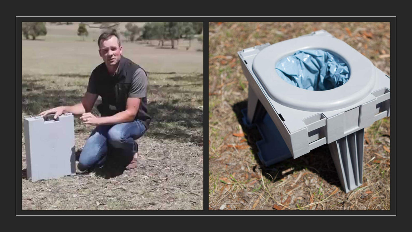 GO Anywhere Complete Portable Camping Toilet - For Camping, Hunting, Fishing and More - Comes with 3 Bonus Toilet Kits (Waste Bag with Poo Powder, Zip-Close Storage Bag, Toilet Paper & Hand Sanitizer)