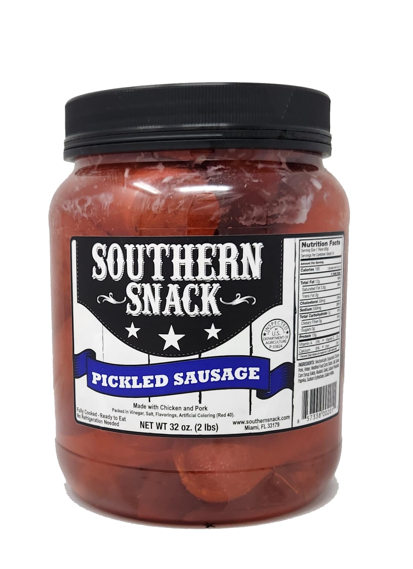 Generic Southern Snack Pickled Sausage, Eggs, and Pigs Feet Half Gallon Sized Jar, 32 oz. (Eggs)