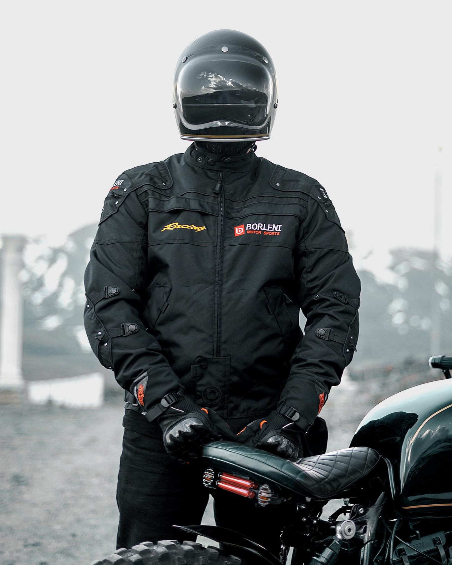 BORLENI Motorcycle Jacket Motorbike Riding Jacket Windproof Motorcycle Full Body Protective Gear Armor