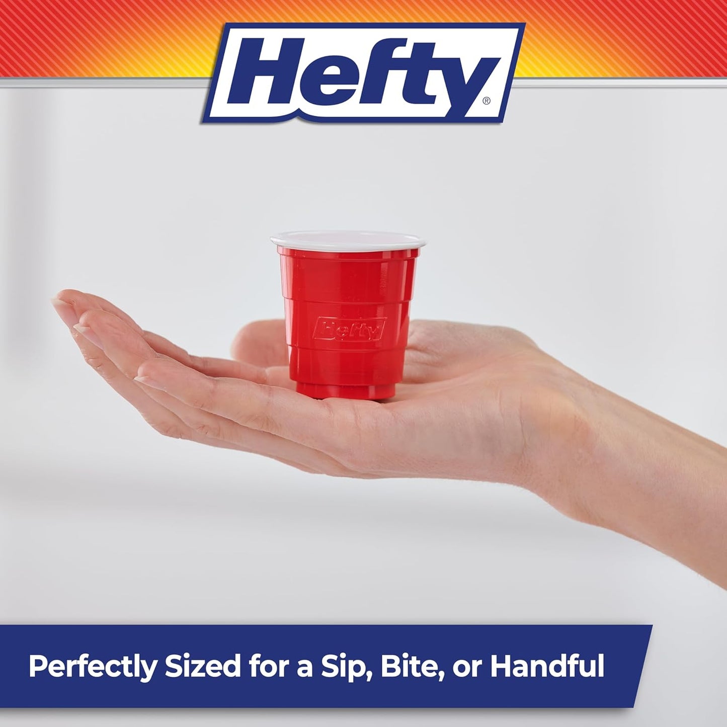 Hefty Party On Red Plastic Cups, Disposable Plastic Party Cups for Easy Cleanup and Large Gatherings, Red Cups for BBQs, Birthdays, Parties, and More, 18 Ounce, 50 Count