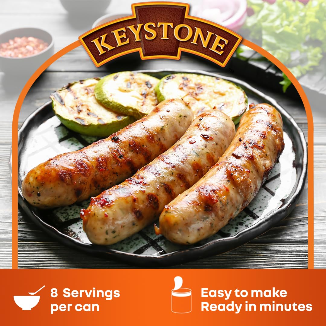 Keystone Meats All Natural Heat and Serve Canned Pork 14.5 Oz Fully Cooked Shelf Stable Canned Meat Emergency Survival Canned Food Ready to Eat No Preservatives Gluten Free Made in USA Pack of 24