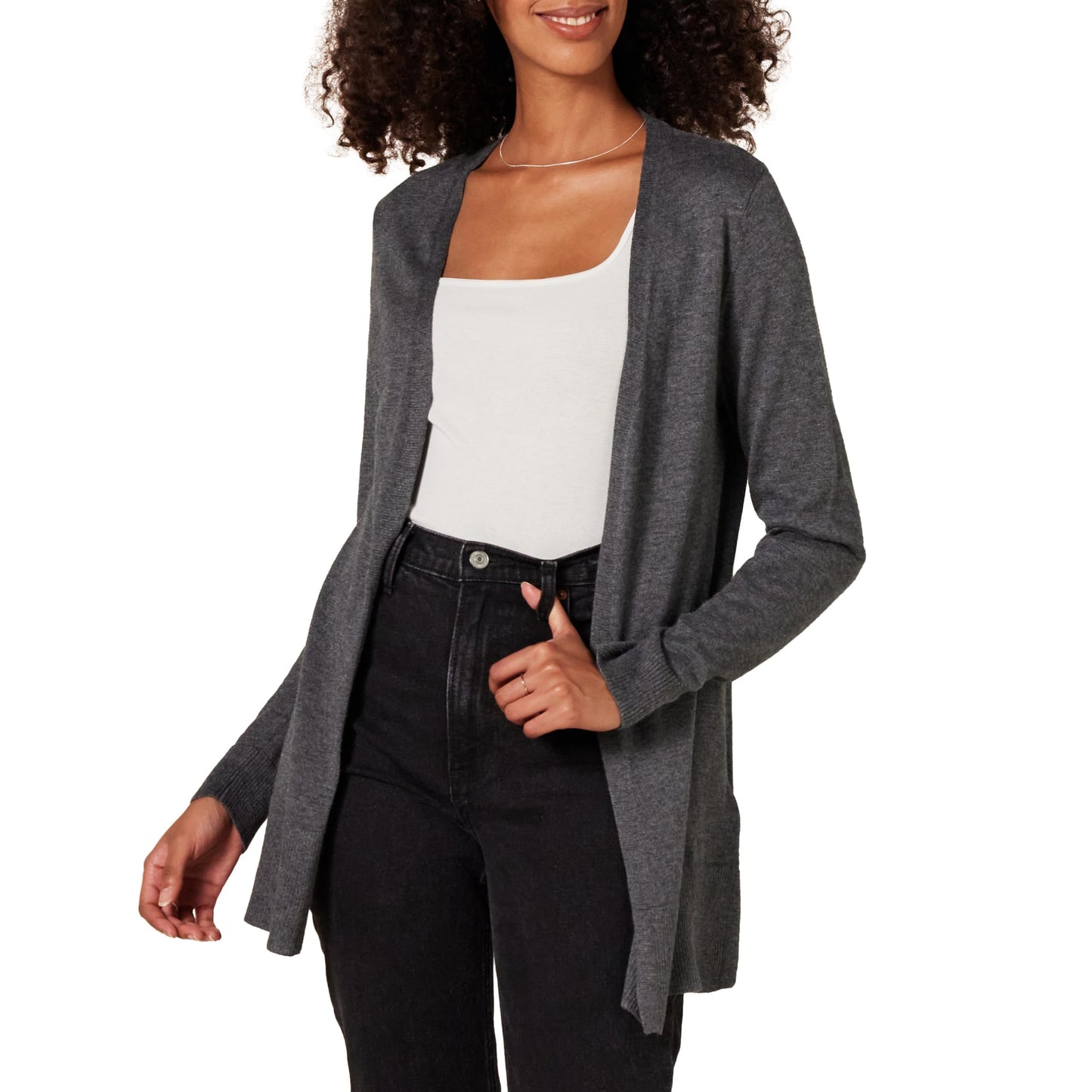 Amazon Essentials Women's Lightweight Long Sleeve Open-Front Cardigan Sweater (Available in Plus Size)