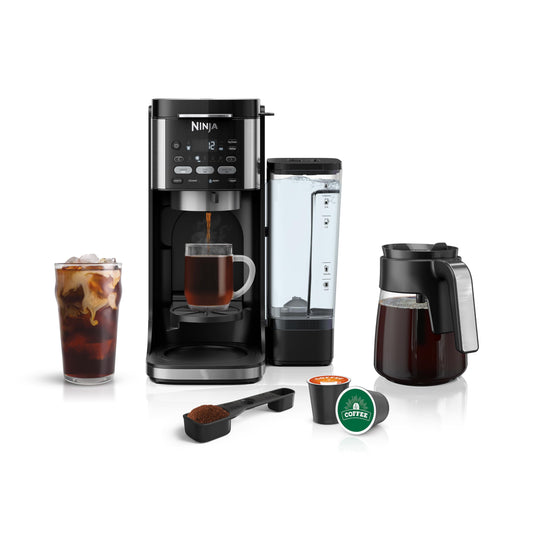 Ninja Hot and Iced Coffee Maker, Single Serve Coffee Maker and Drip Coffee Machine, DualBrew Pro Specialty 12-Cup with K-Cup Combo, Includes Permanent Filter, CFP307