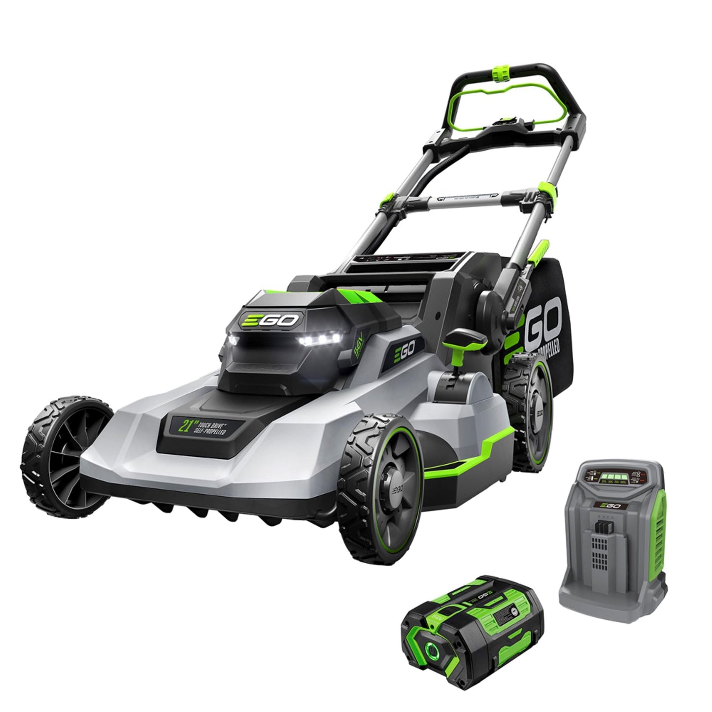 EGO POWER+ Electric Lawn Mower, Self-Propelled Cordless with Select Cut and Touch Drive, Includes 56V 7.5Ah Battery and Rapid Charger – LM2135SP