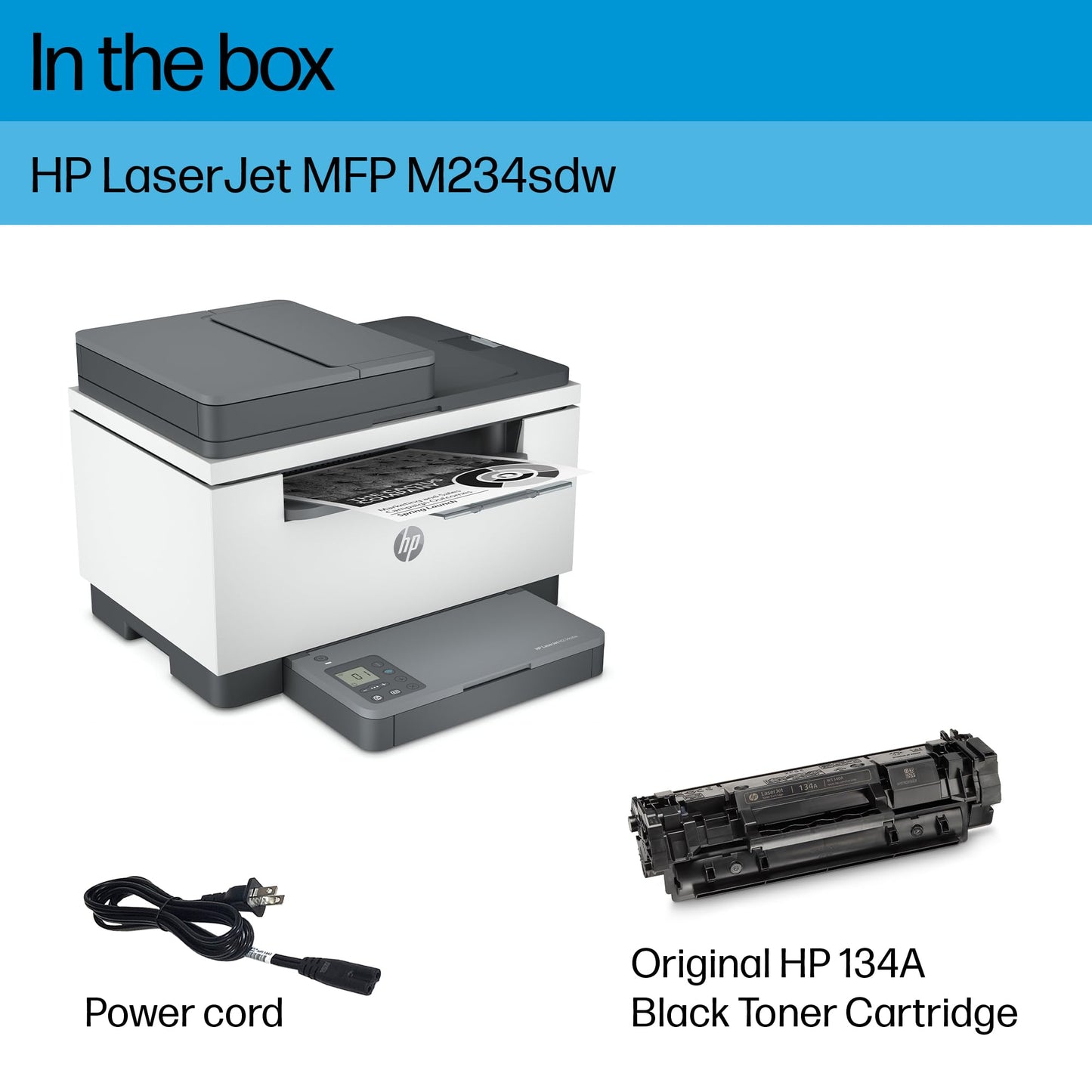 HP LaserJet MFP M234sdw Wireless Black & White Printer, Print, scan, copy, Fast speeds, Easy setup, Mobile printing, Best-for-small teams