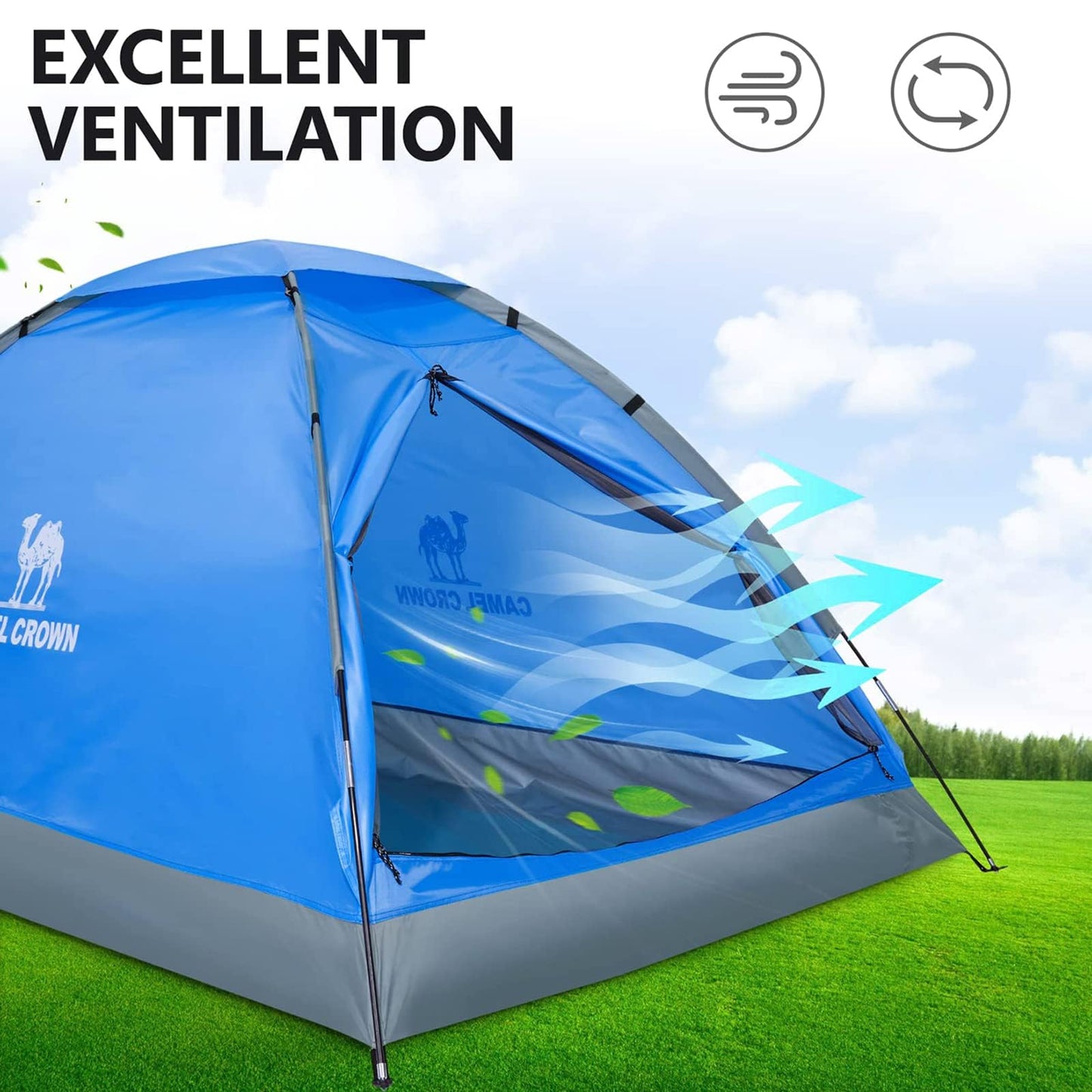 CAMEL CROWN Tents for Camping 2/3/4/5 Person Camping Dome Tent, Waterproof,Spacious, Lightweight Portable Backpacking Tent for Outdoor Camping/Hiking