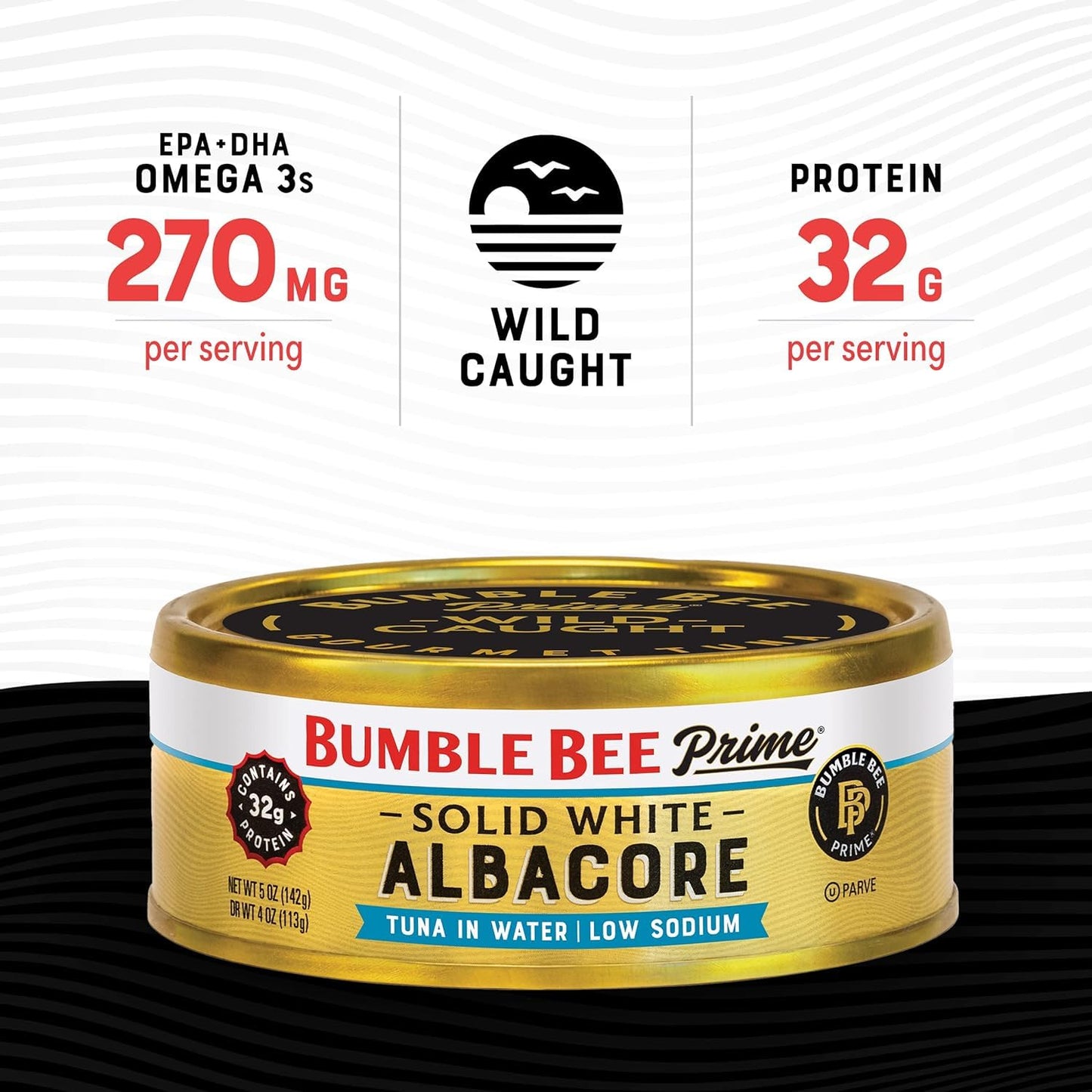 Bumble Bee Prime Atlantic Salmon, 5 oz Can - Premium Salmon - 24g Protein per Serving - Gluten Free & Kosher