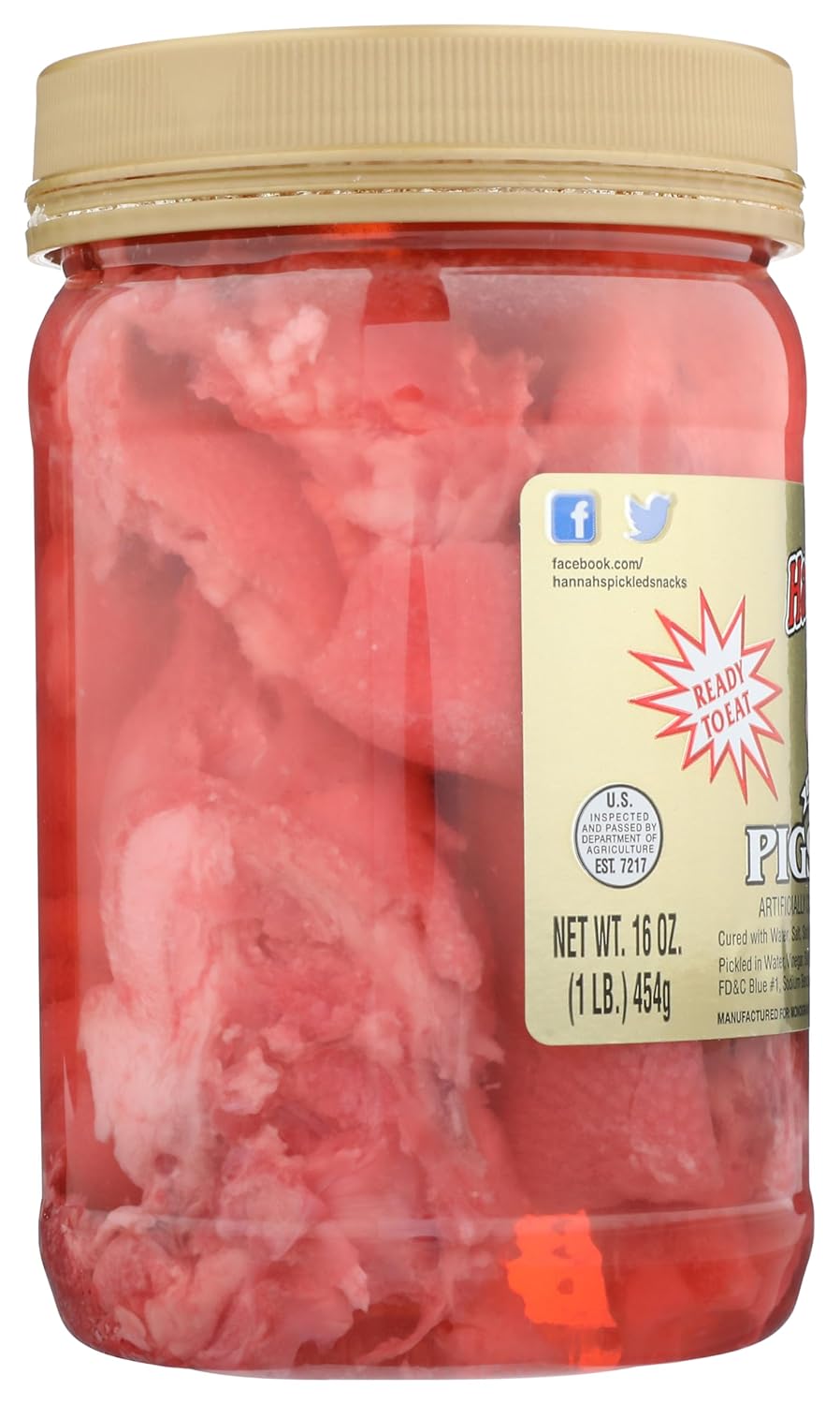 Hannah's Ready To Eat Pickled Pigs Feet 16 oz. Jar