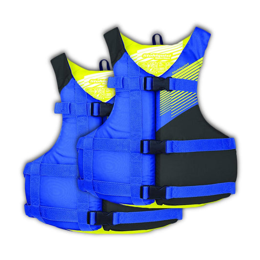 Stohlquist Universal Fit Adult Life Jacket PFD (2 and 4 Pack) Coast Guard Approved for Men and Women 90+ lbs, Lightweight Neoprene and Adjustable, Ideal for Boating, Kayaking & Water Sports