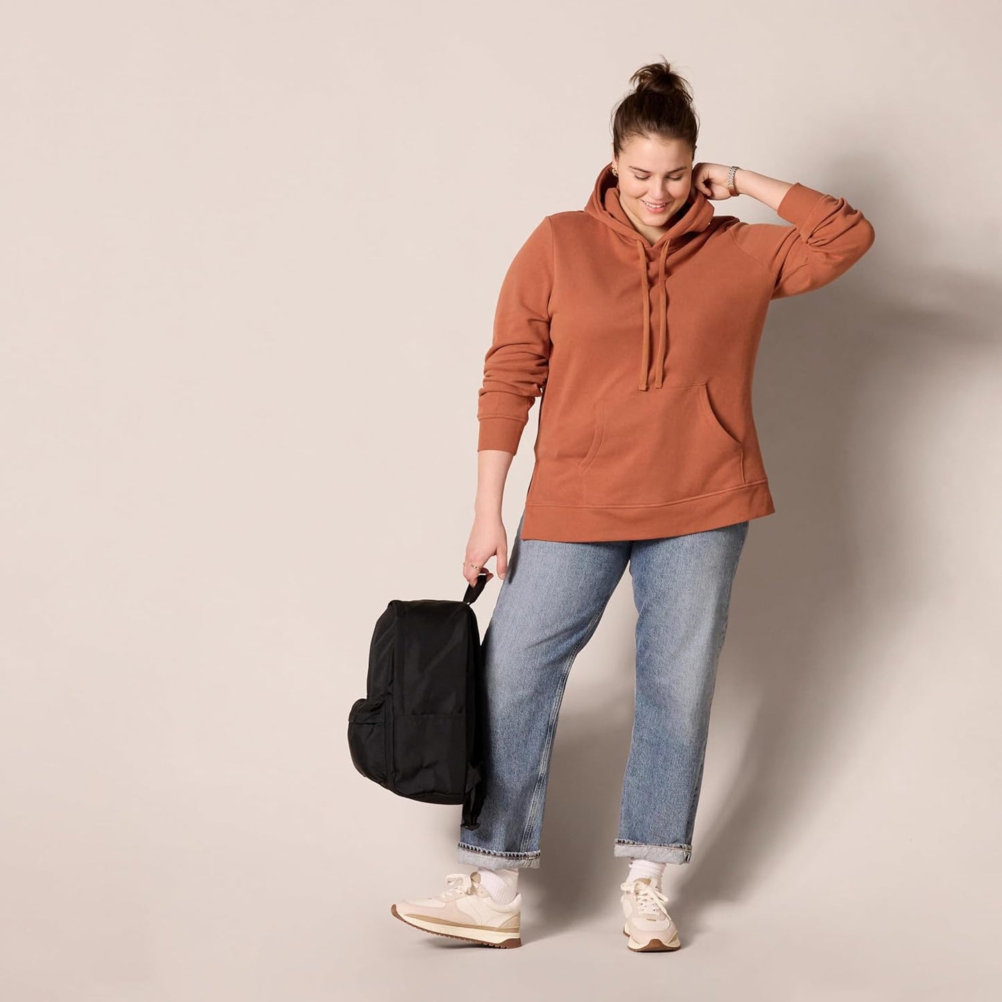 Amazon Essentials womens Fleece Hooded Tunic Sweatshirt
