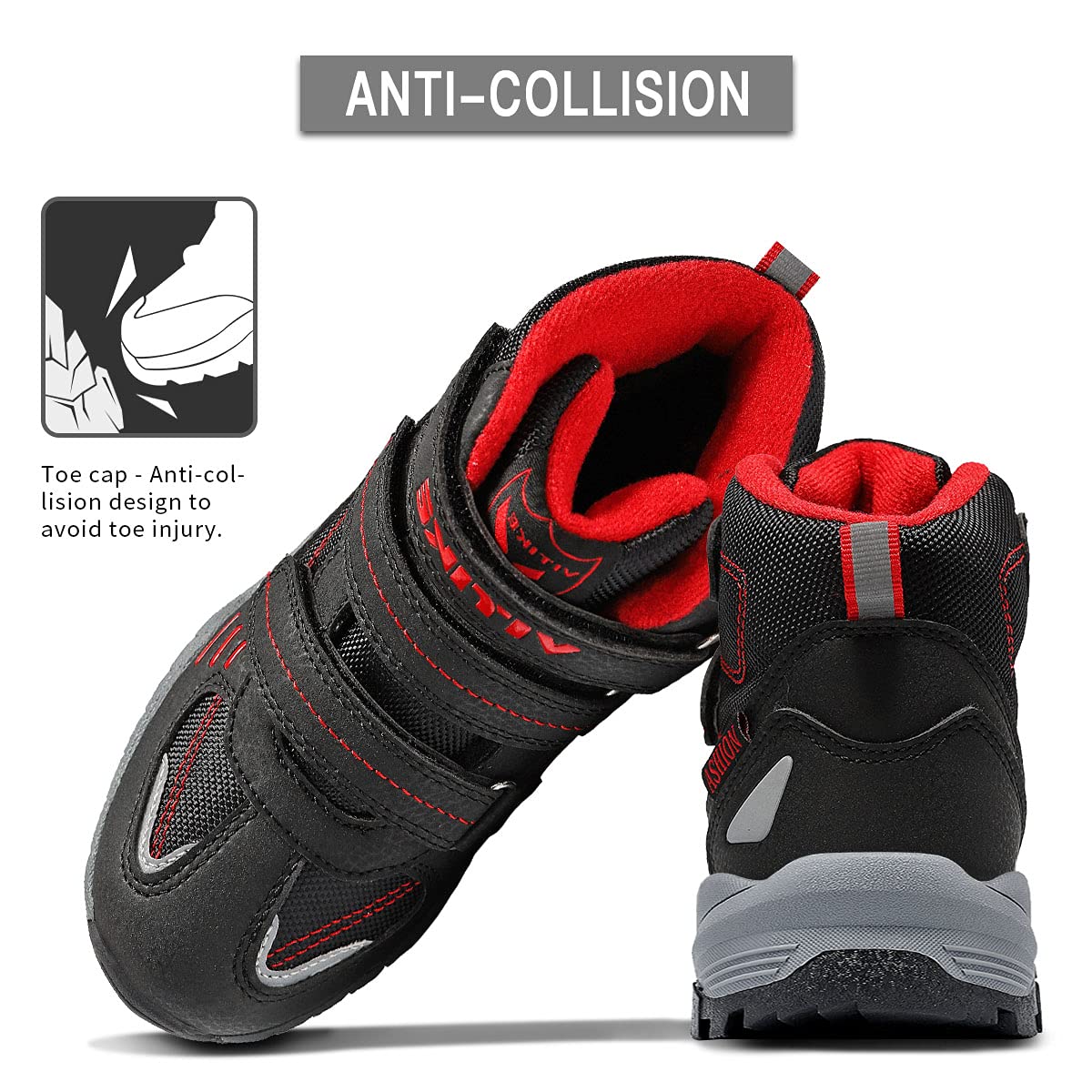 Littleplum Boys Snow Boots Winter Waterproof Antiskid Boots Hiking Outdoor Shoes Booties for Unisex Kids (Little Kid/Big Kid)