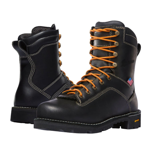 Danner 8” Quarry USA Waterproof Alloy Safety Toe Work Boots for Men - Full-Grain Leather with Gore-Tex Lining and Traction Heel Outsole, EH Resistant