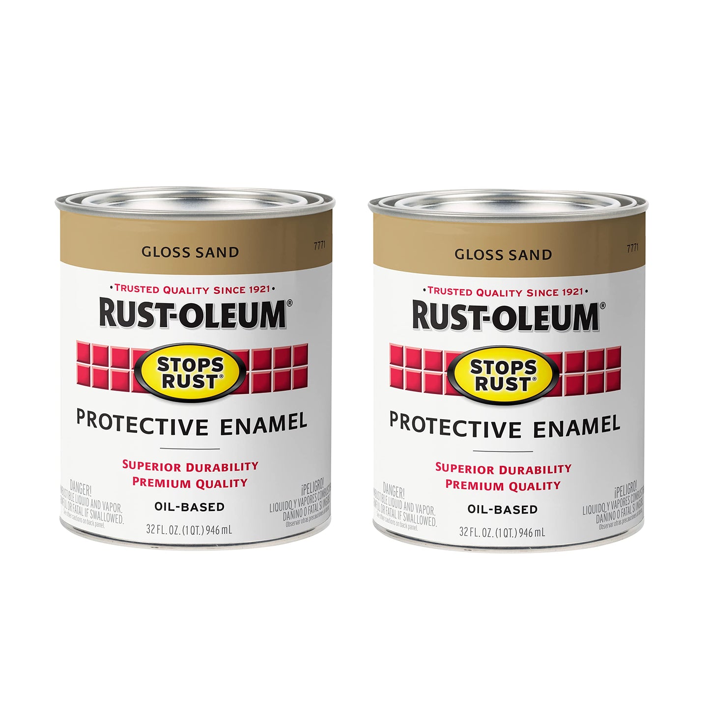 Rust-Oleum 7779502 Stops Rust Brush On Paint, Quart, Gloss Black, 32 Fl Oz (Pack of 1)