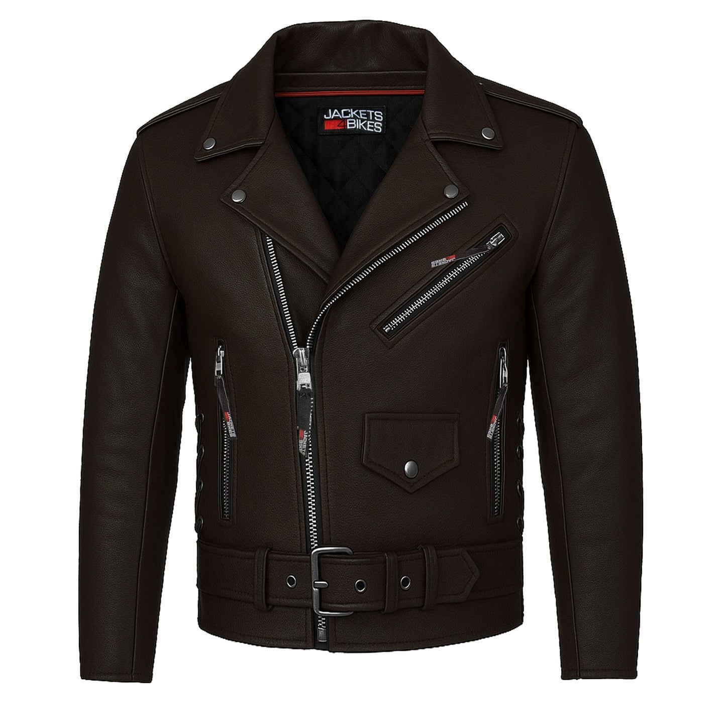 ICONIC Motorcycle Jacket for Men, Premium Buffalo Leather, Insulated Liner, Classic Side Laces, Cruiser Biker Black L